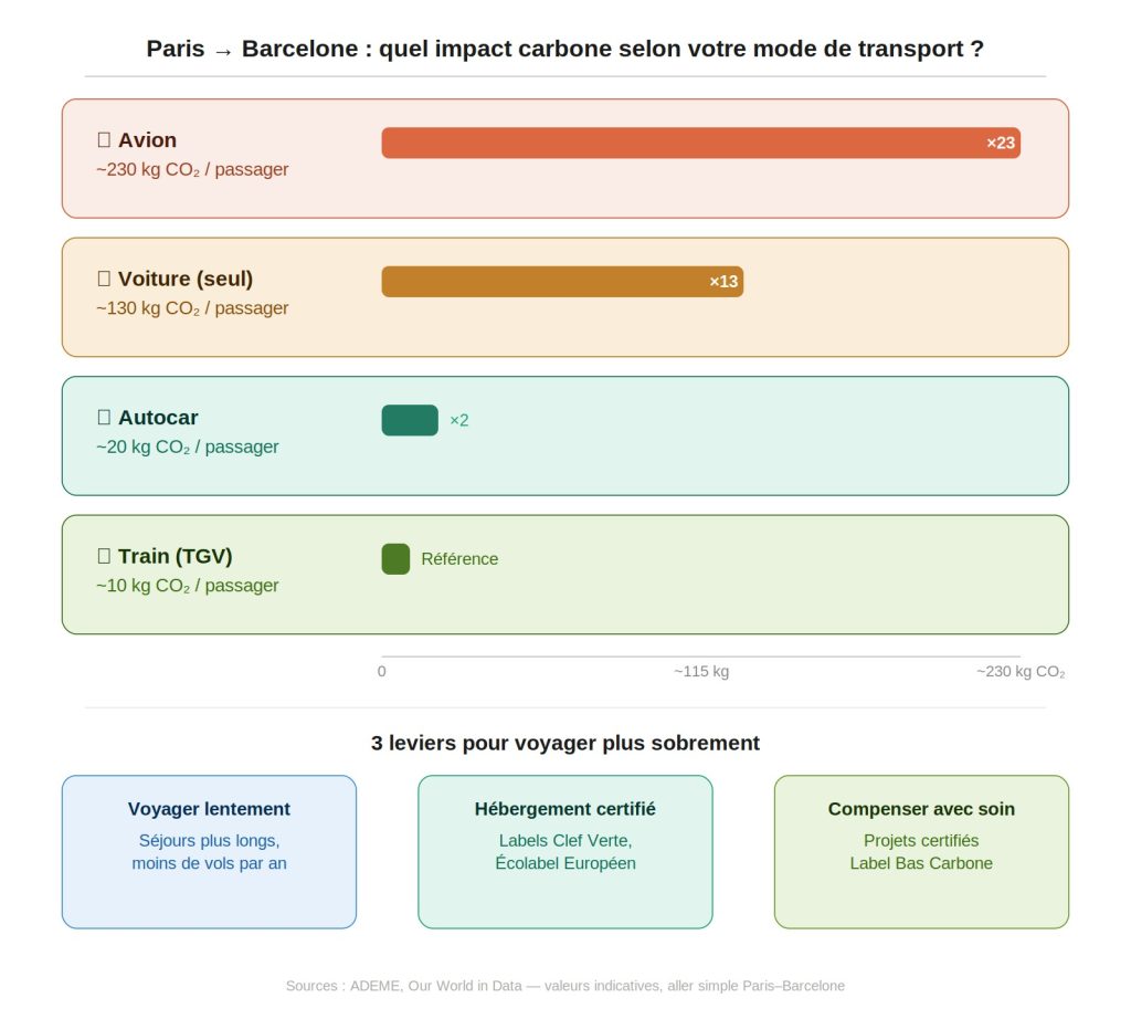 impact carbone paris Barcelone